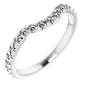 14K White Band Mounting for 7 mm Cushion Ring