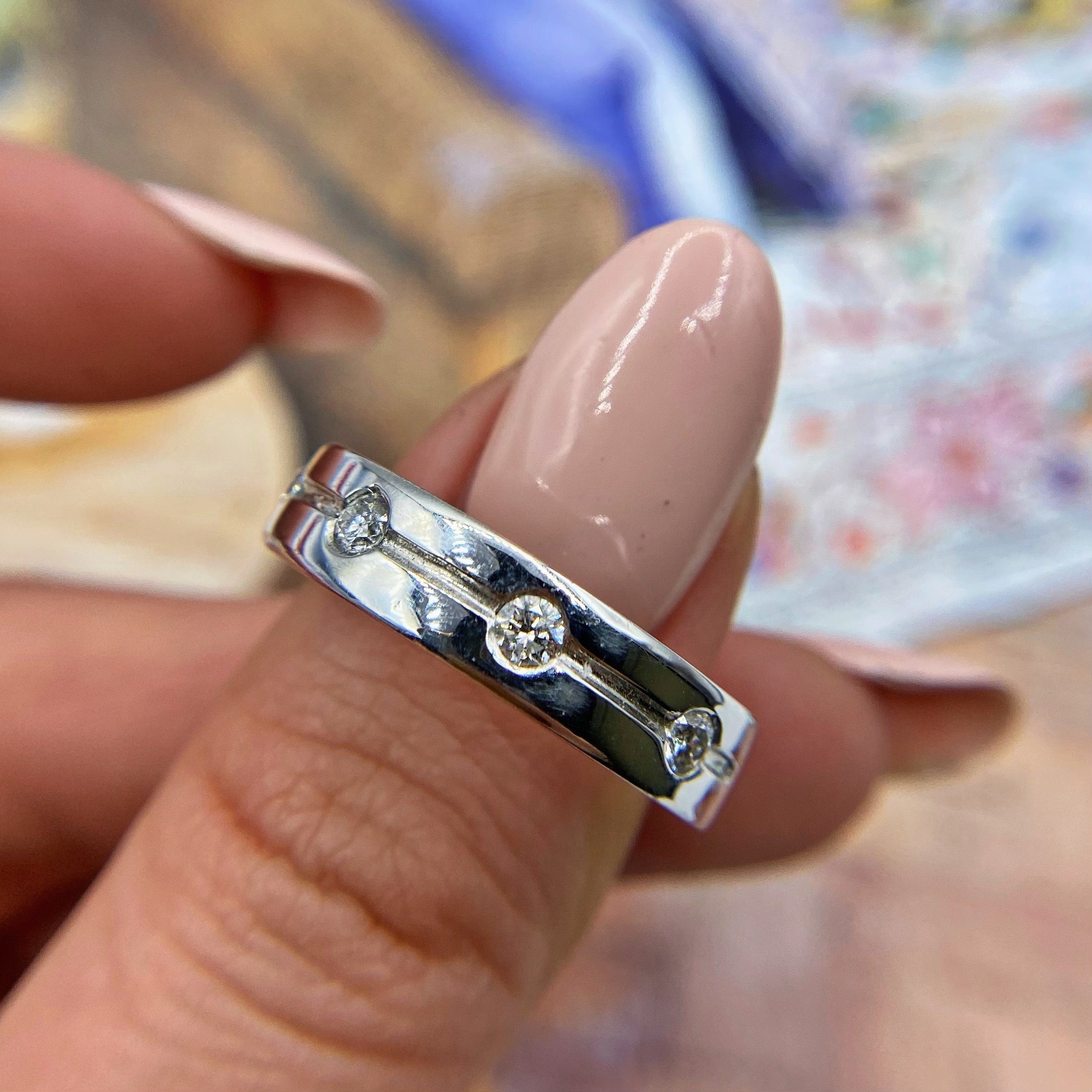 14k White Gold Diamond Band features 0.75ct. BA-17320