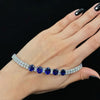 10.00ct. Natural Diamond Bracelet Set In 14K White Gold, Round Oval Cut