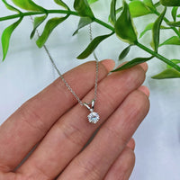 0.35ct. Natural Diamond Pendant Set In 14K White Gold