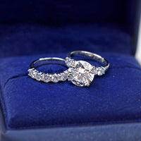 14k White Gold Engagement Ring Set with 6.00ct Center Lab-grown Round Cut Diamond SET-1762500