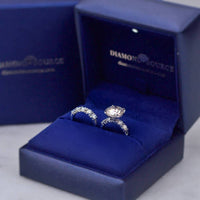 14k White Gold Engagement Ring Set with 6.00ct Center Lab-grown Round Cut Diamond SET-1762500