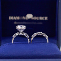 14k White Gold Engagement Ring Set with 6.00ct Center Lab-grown Round Cut Diamond SET-1762500
