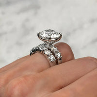 14k White Gold Engagement Ring Set with 6.00ct Center Lab-grown Round Cut Diamond SET-1762500