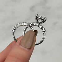 14k White Gold Engagement Ring Set with 6.00ct Center Lab-grown Round Cut Diamond SET-1762500