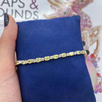 13.5ct. Natural Diamond Bracelet Set In 14K White Gold, Round Oval Cut