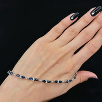 0.25ct. Diamond Bracelet Set In 14K White Gold, Round Pear Cut