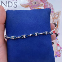 0.25ct. Diamond Bracelet Set In 14K White Gold, Round Pear Cut