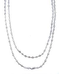 20.00ct. Diamond Necklace Set In 14K White Gold, Round Brilliant Cut
