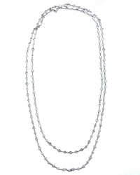 20.00ct. Diamond Necklace Set In 14K White Gold, Round Brilliant Cut