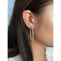 14.00ct. Natural Diamond Hoops Set In 14K White Gold
