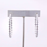 14.00ct. Natural Diamond Hoops Set In 14K White Gold
