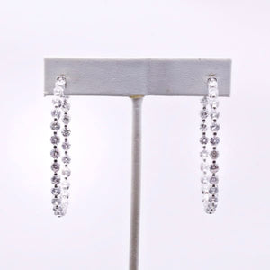 14.00ct. Natural Diamond Hoops Set In 14K White Gold