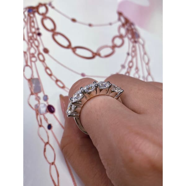 14k White Gold Round Cut Eternity Band with 3.55ct TDW BA-50000