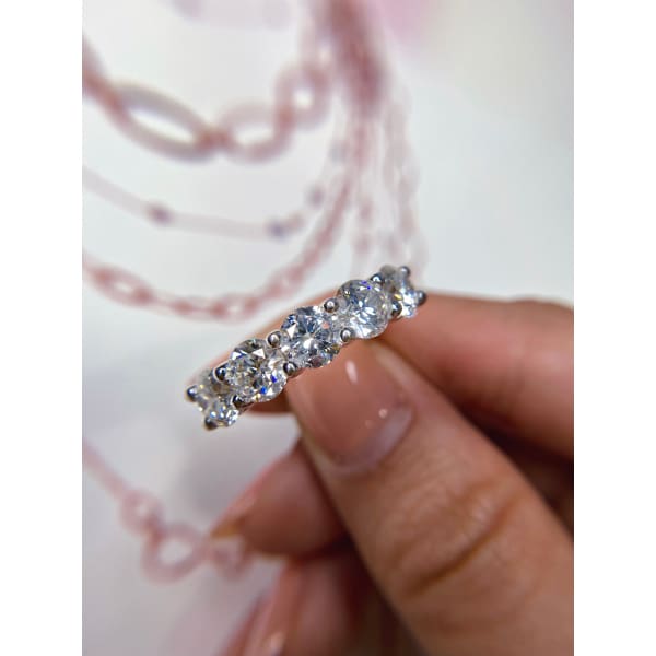 14k White Gold Round Cut Eternity Band with 3.55ct TDW BA-50000