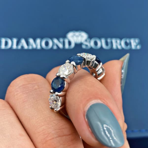 14k White Gold Sapphire Eternity Band features 1.96ct diamonds RN-11000
