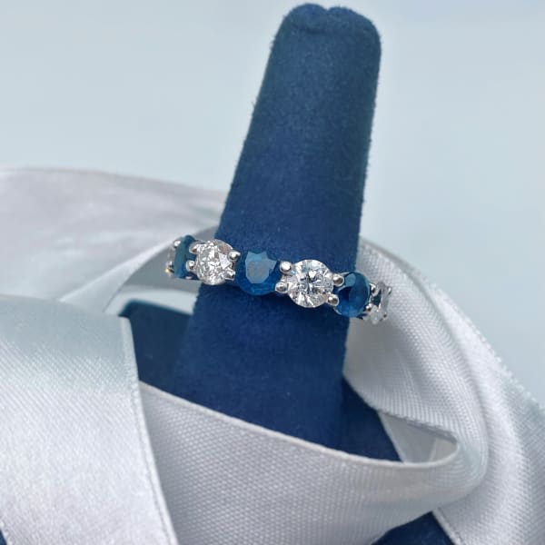 14k White Gold Sapphire Eternity Band features 1.96ct diamonds RN-11000
