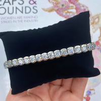 13.15ct. Natural Diamond 37 Stone Tennis Bracelet Set In 14K White Gold, Round Cut