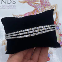 15.00ct. Diamond Three Row Tennis Bracelet Set In 14K White Gold