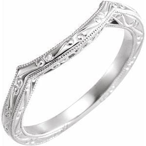 14K White Vintage-Inspired Matching Band