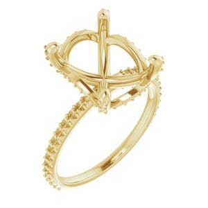 14K Yellow 14x10 mm Oval Engagement Ring Mounting