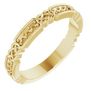 14K Yellow 1.5 mm Round Celtic-Inspired Anniversary Band Mounting