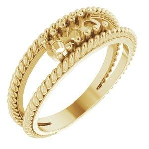 14K Yellow 3-Stone Family Negative Space Ring Mounting