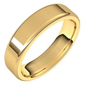 14K Yellow 5 mm Flat Comfort Fit Round Edge Band Size 11
