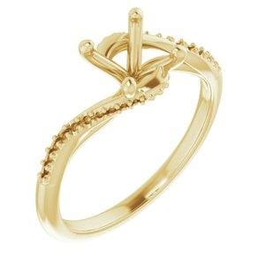 14K Yellow 6.5 mm Round Engagement Ring Mounting