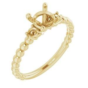 14K Yellow 6.5 mm Round Engagement Ring Mounting