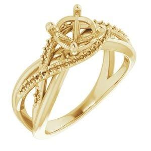 14K Yellow 6.5 mm Round Engagement Ring Mounting