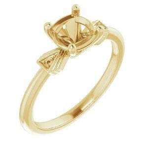 14K Yellow 6.5 mm Round Engagement Ring Mounting