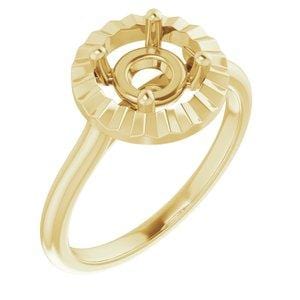 14K Yellow 6.5 mm Round Solitaire Engagement Ring Mounting