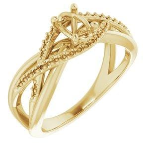 14K Yellow 6x4 mm Oval Engagement Ring Mounting