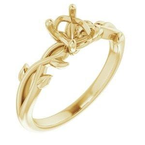 14K Yellow 7x5 mm Oval Solitaire Engagement Ring Mounting