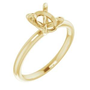14K Yellow  8x6 mm Oval Solitaire Engagement Ring Mounting