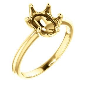 14K Yellow 9x7 mm Oval Engagement Ring Mounting
