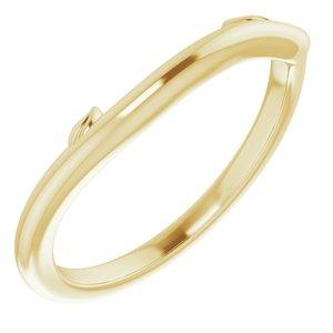 14K Yellow Band for 7x5 mm Oval Ring