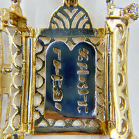 1.50ct. Torah Scroll Natural Diamond Pendant Set In 14K Yellow Gold