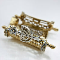 1.50ct. Torah Scroll Natural Diamond Pendant Set In 14K Yellow Gold