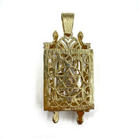 1.50ct. Torah Scroll Natural Diamond Pendant Set In 14K Yellow Gold
