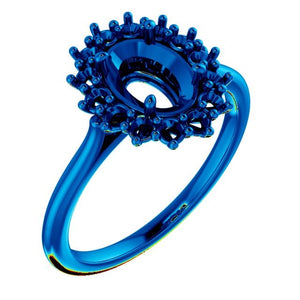 14K Yellow Lab-Grown Blue Sapphire & 3/8 CTW Natural Diamond Ring