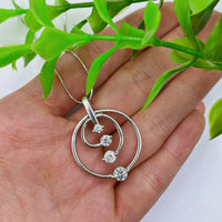 1.00ct. Circle of Life Motif Diamond Pendant Set In 14K White Gold, Round Brilliant Cut