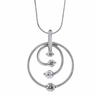 1.00ct. Circle of Life Motif Diamond Pendant Set In 14K White Gold, Round Brilliant Cut