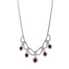 13.00ct. Ruby & 3.60ct. Diamond Necklace Set In 14K White Gold, Prong Set Round Brilliant Cut