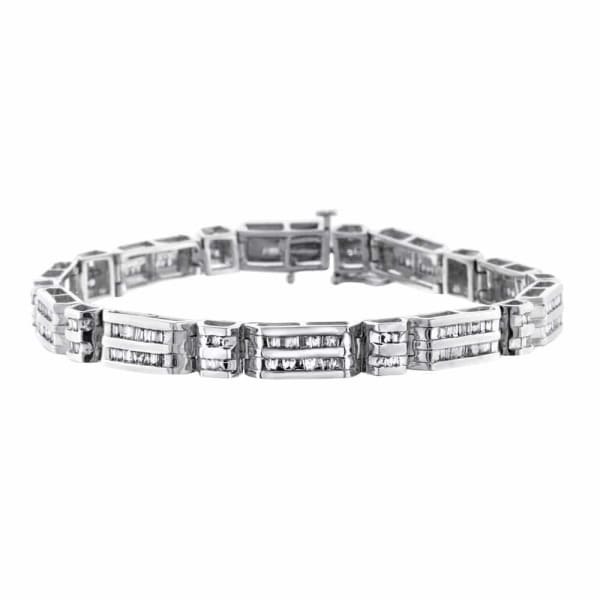2.50ct. Diamond Bracelet Set In 14K White Gold, Baguette Cut