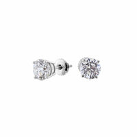 0.52ct. Diamond Stud Earrings Set In 14K White Gold, Round Brilliant Cut