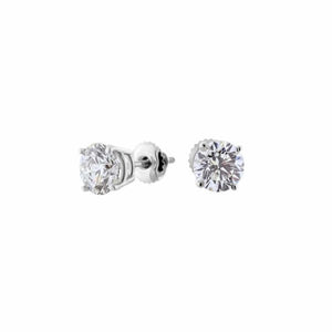 0.52ct. Diamond Stud Earrings Set In 14K White Gold, Round Brilliant Cut