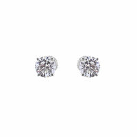 0.52ct. Diamond Stud Earrings Set In 14K White Gold, Round Brilliant Cut