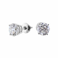 1.83ct. Diamond Stud Earrings Set In 14K White Gold, Round Brilliant Cut